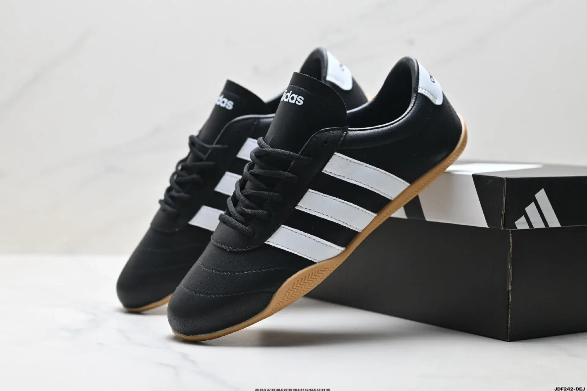 Adidas Black & White Gum-Sole Sneakers