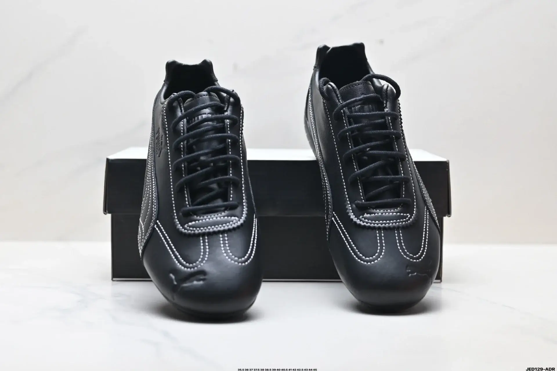 PUMA Black Leather Racing Sneakers