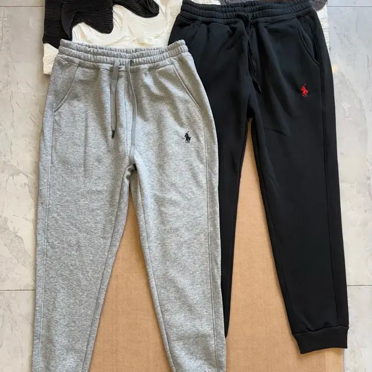 Polo Embroidered Pony Joggers (Gray & Black)
