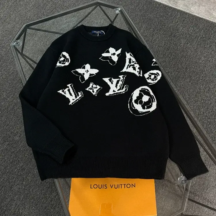 Louis Vuitton Black Jersey White Pattern