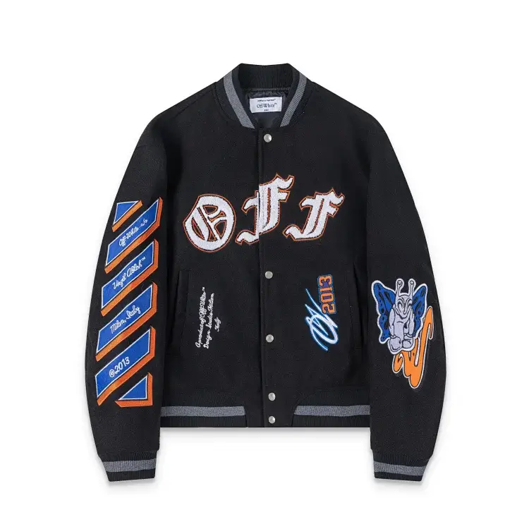 OFF-WHITE Embroidered Varsity Jacket