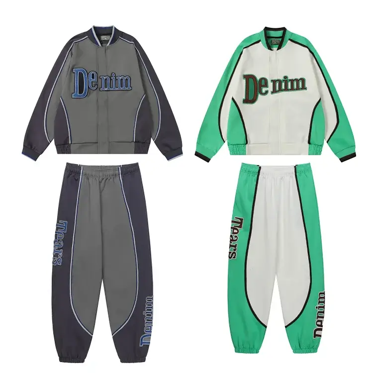 Denim Printed Sport Jacket & Pants Set