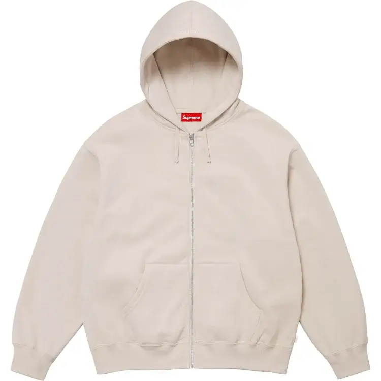 Supreme Beige Full-Zip Hoodie