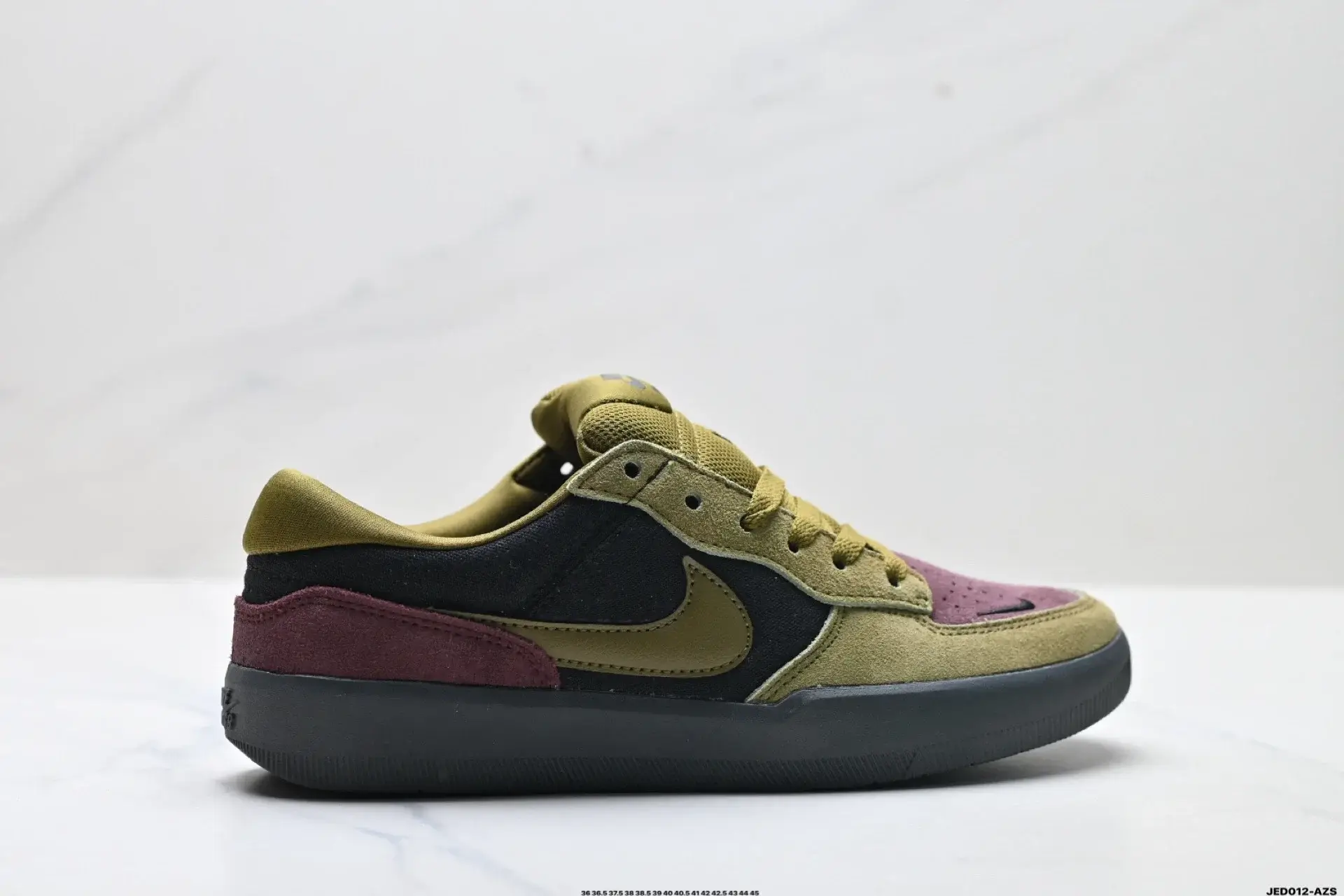 Nike Low-Top Color-Block Sneaker (Olive/Black/Burgundy)