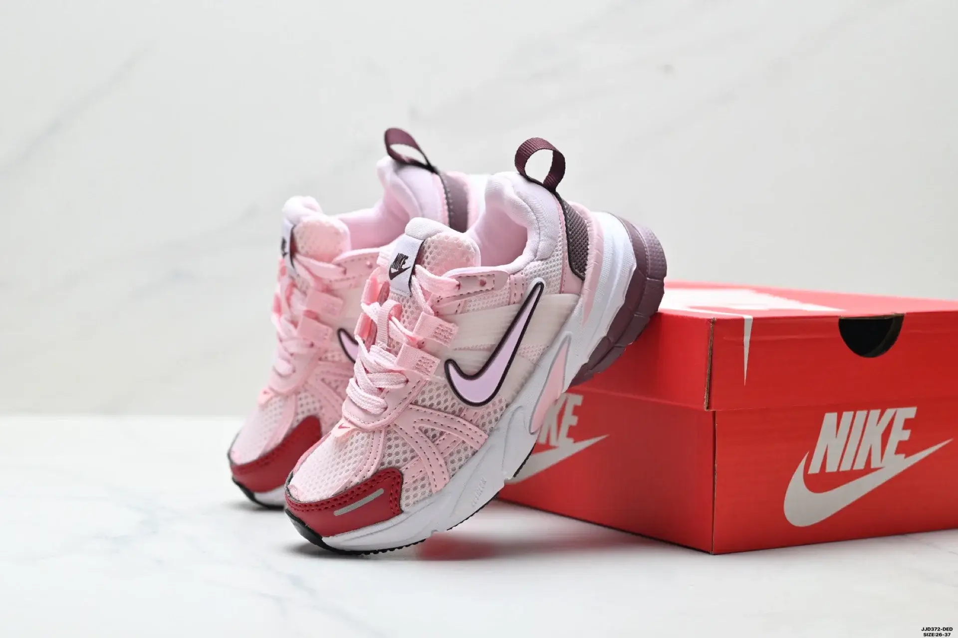 Nike Kids' Pink Mesh Swoosh Sneakers