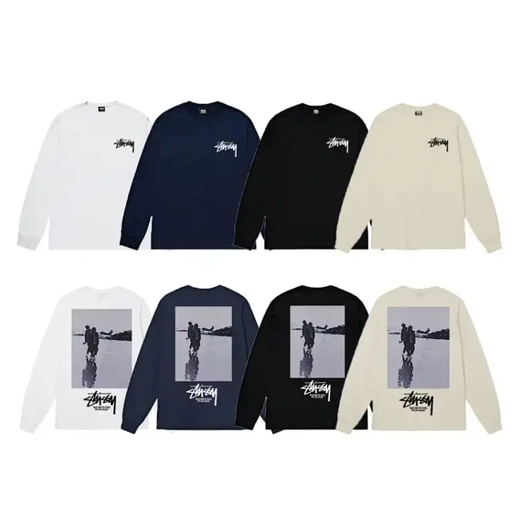 Stussy Long-Sleeve T-Shirts: Front Logo, Back Print
