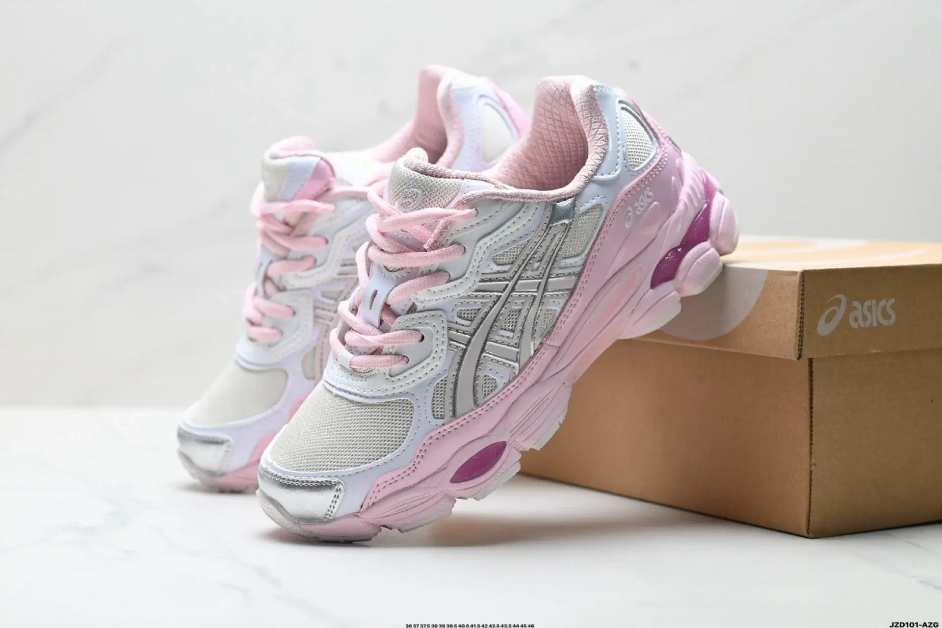 Asics Retro Pink & White Running Shoes