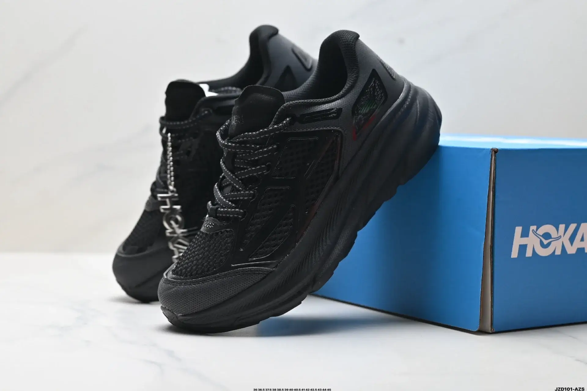 HOKA Black Mesh Thick-Soled Running Shoes