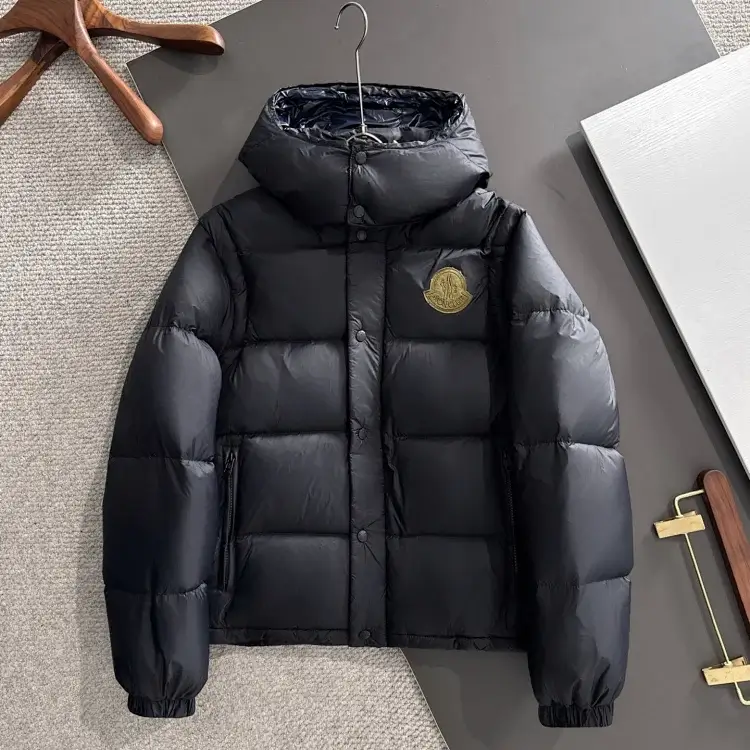 Moncler Black Hooded Down Jacket