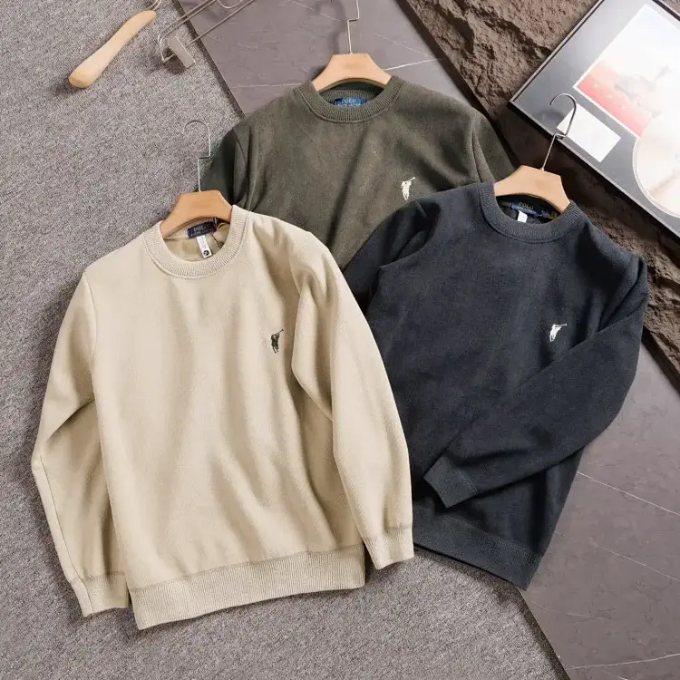 Polo Embroidered Jerseys: Beige, Olive, Gray