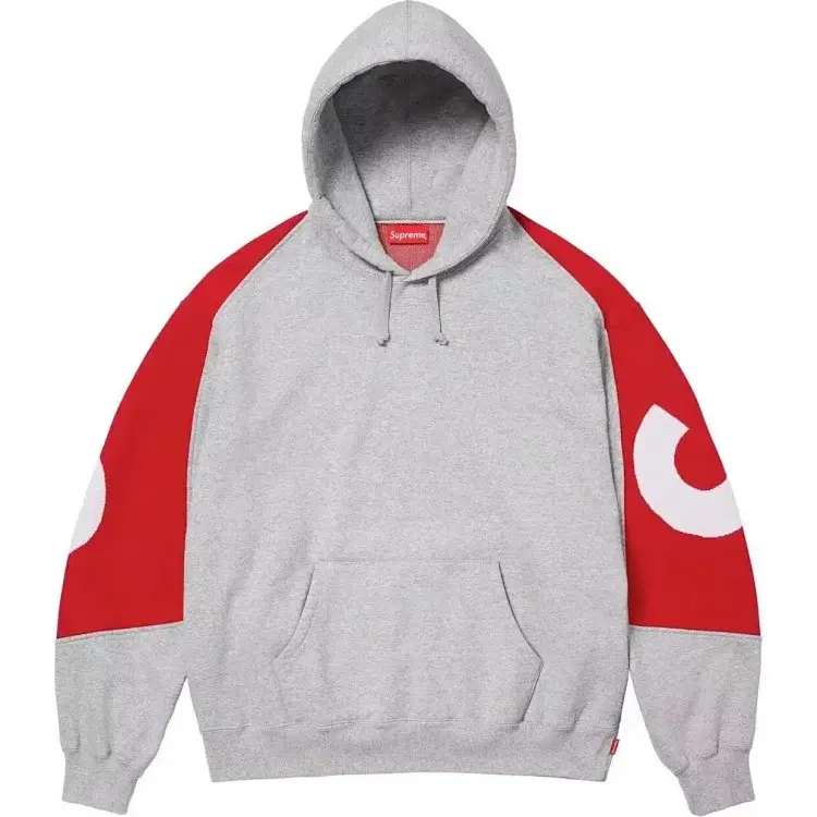 Supreme Heather Grey & Red Hoodie
