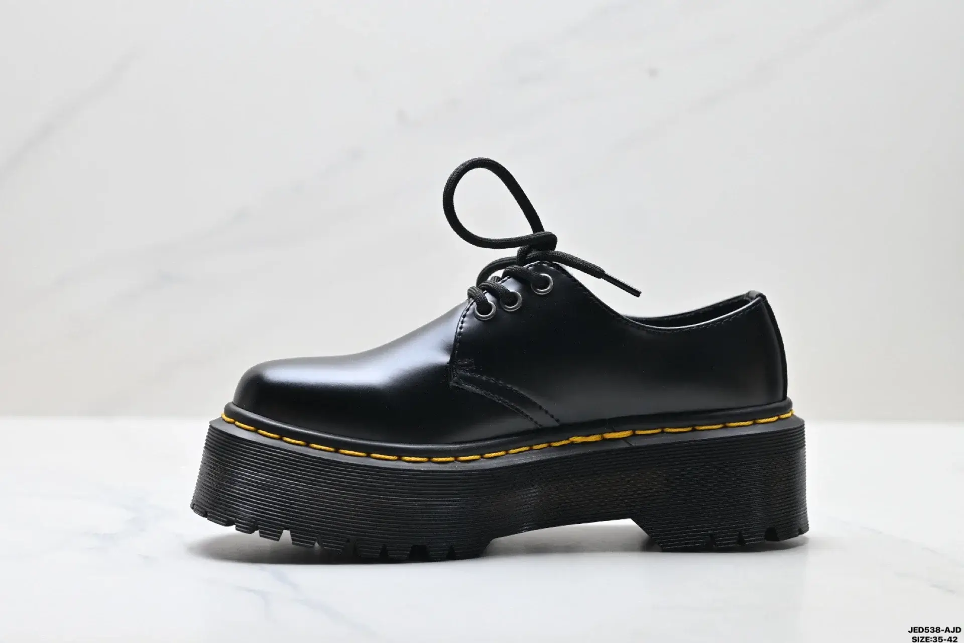 Dr. Martens Black Platform Leather Boots