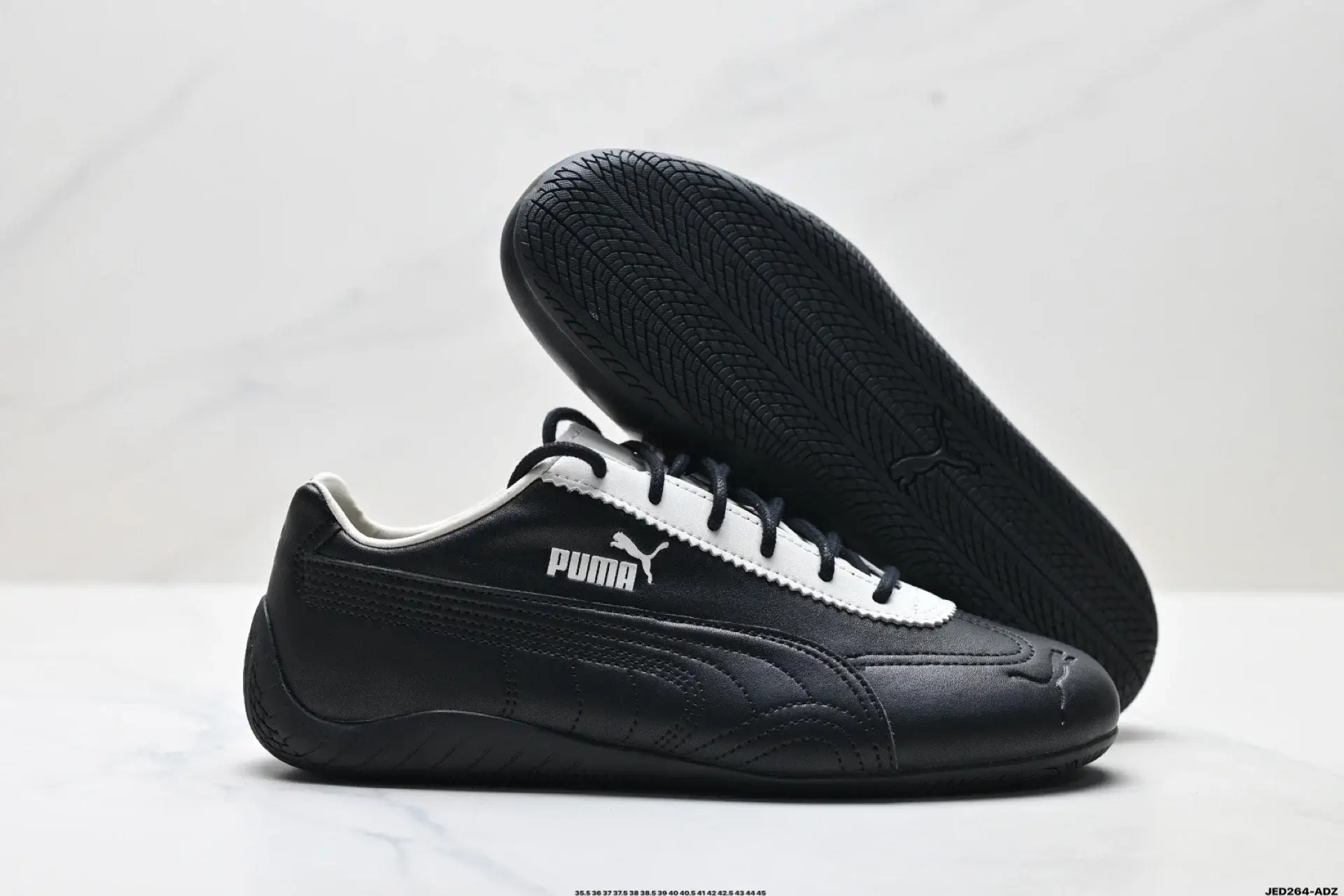 PUMA Black & White Low-Top Lace-Up Casual Shoes