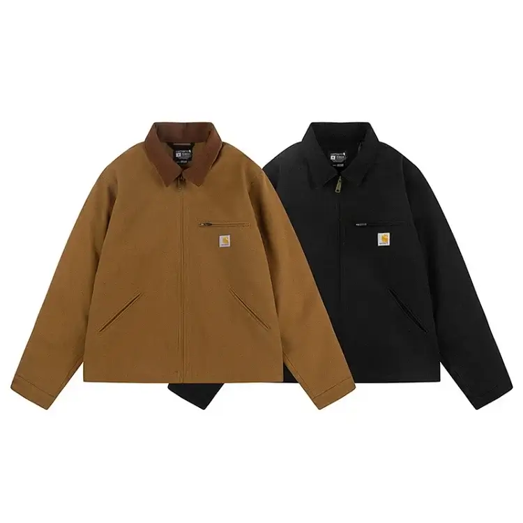 Carhartt Tan/Black Zipper Jacket with Contrast Collar