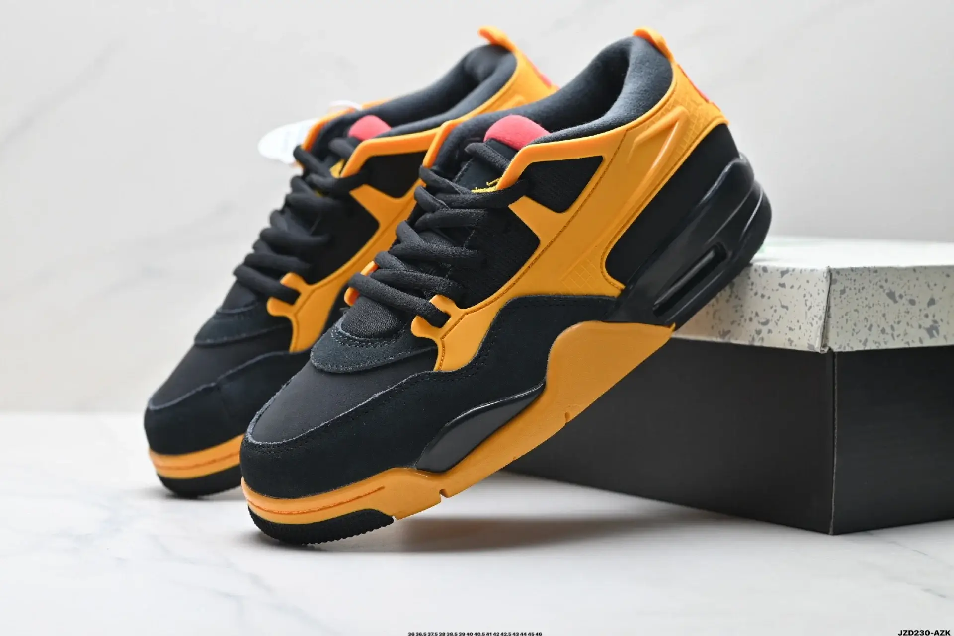 Jordan Black & Yellow Cushion Lace-up Sneakers