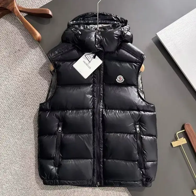 Moncler Black Hooded Puffer Vest