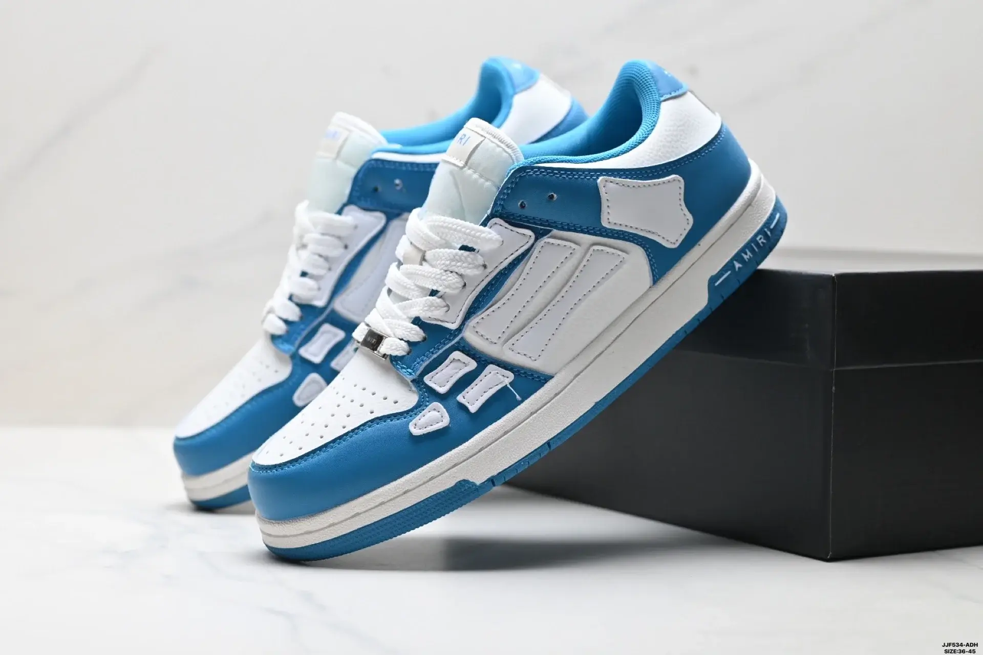 AMIRI Blue-White Low-Top Sneakers