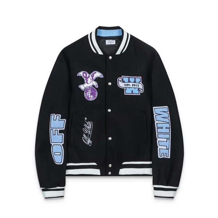 Off-White Embroidered Black Varsity Jacket