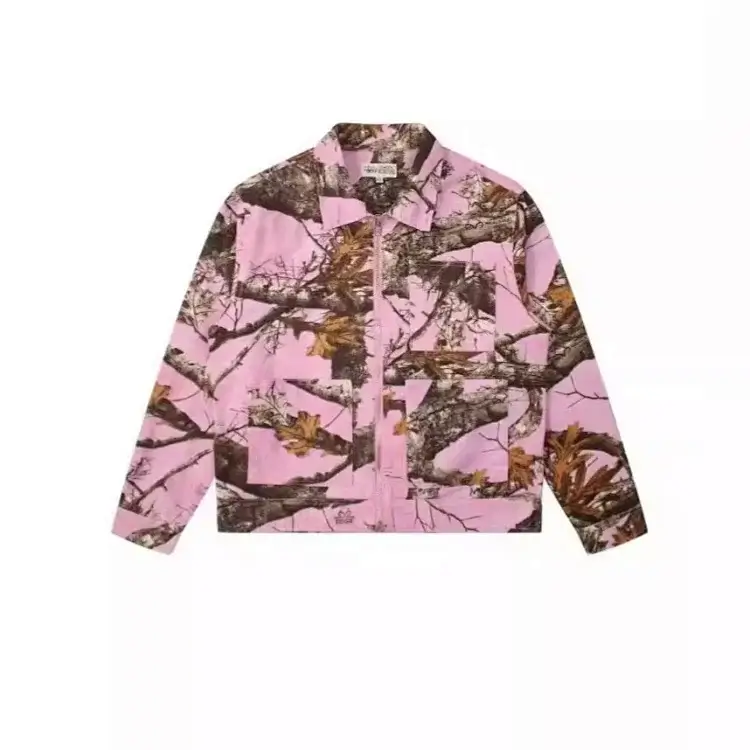 Stussy Pink Camo Leaf Print Jacket