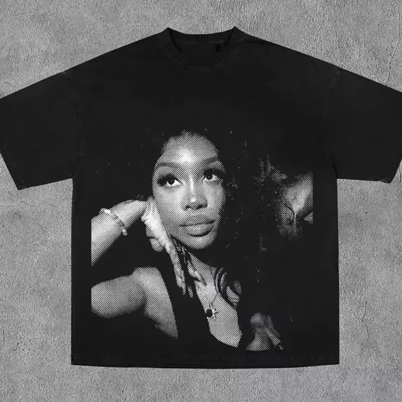 Black Portrait Printed Tee