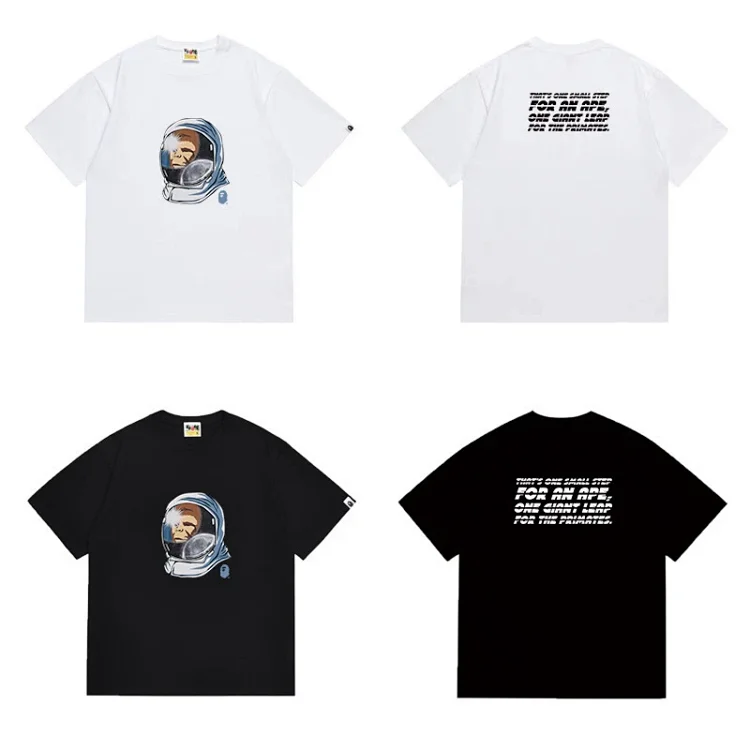 A BATHING APE Astronaut Ape T-Shirts (White/Black)