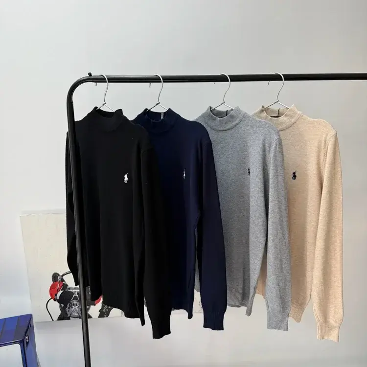 Polo Embroidered Pony Mock Neck Sweaters