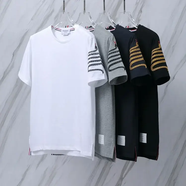 Thom Browne Snake & Chain Embroidery T-Shirts