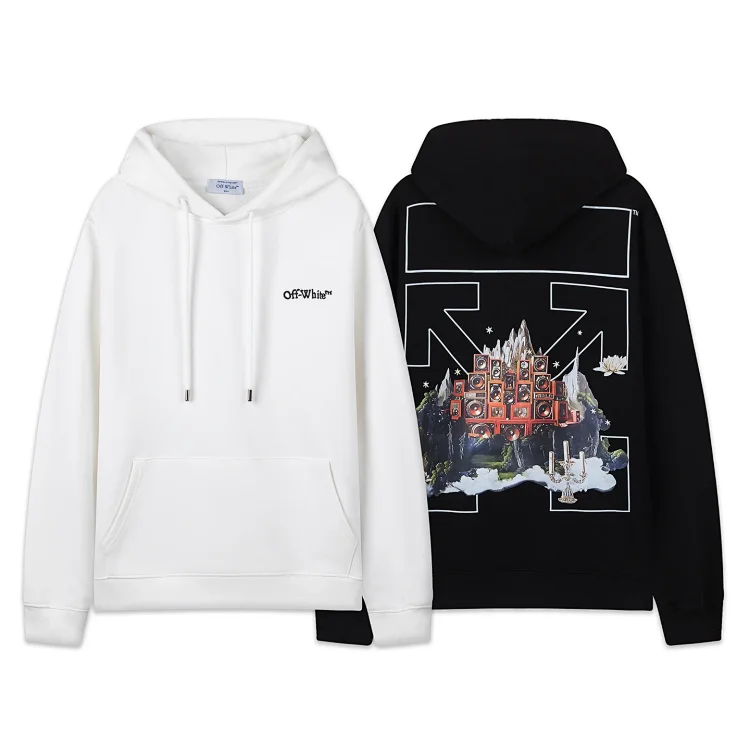 OFF-WHITE Hoodie (Front Logo, Back Arrow Print)