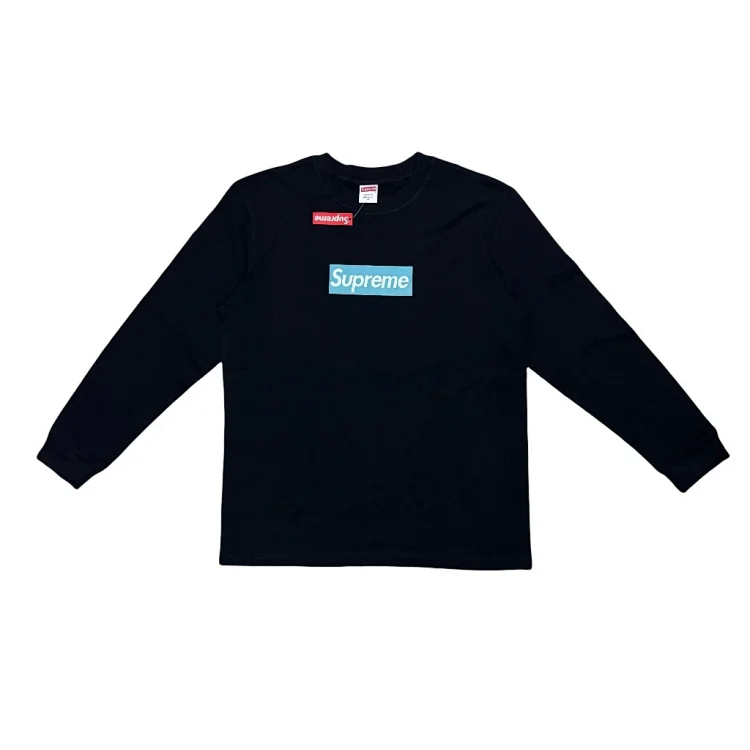 Supreme Black Long-Sleeve T-Shirt Blue Box Logo
