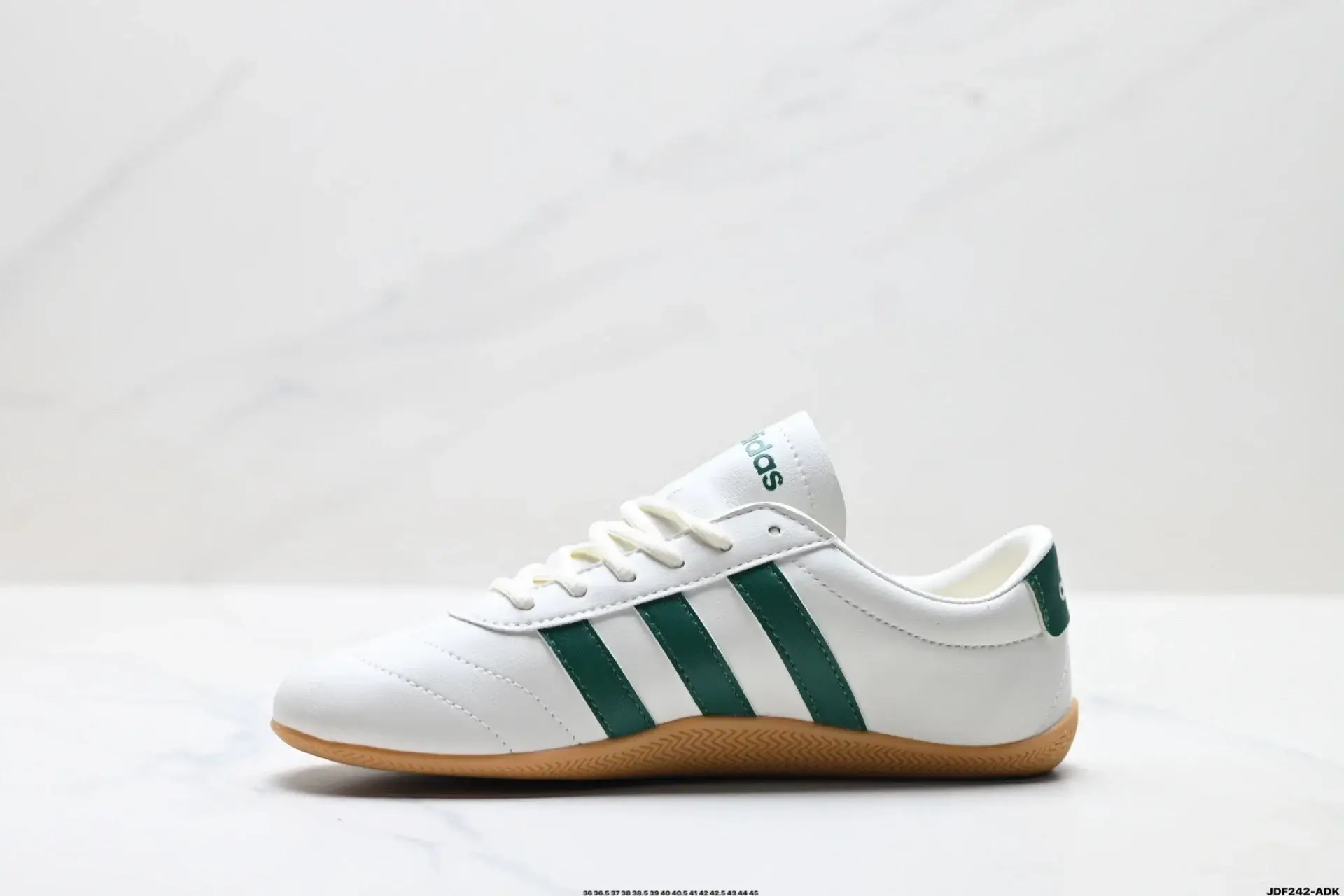 adidas White Gum Sole Green Stripes Sneakers
