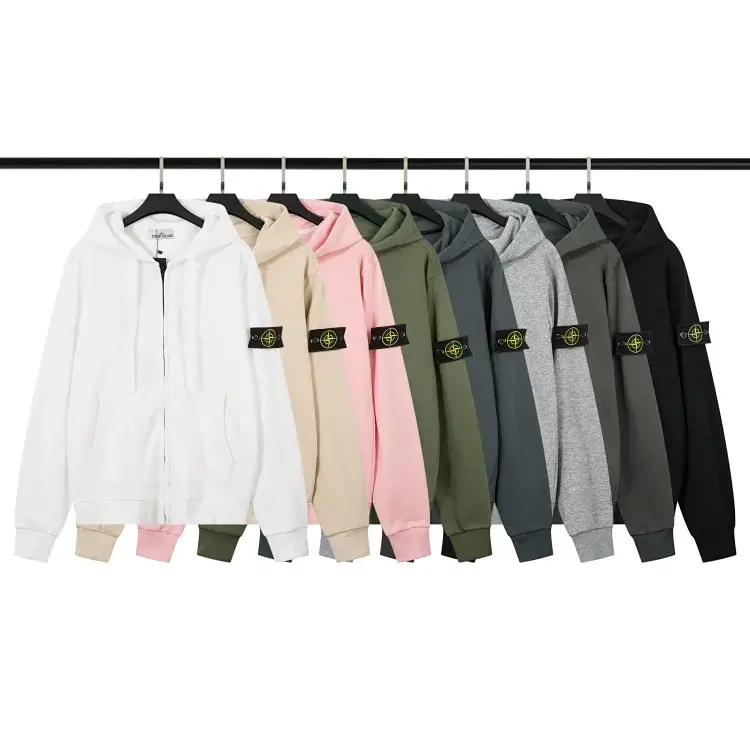 Stone Island Hoodies with Arm Badge in 8 Colors