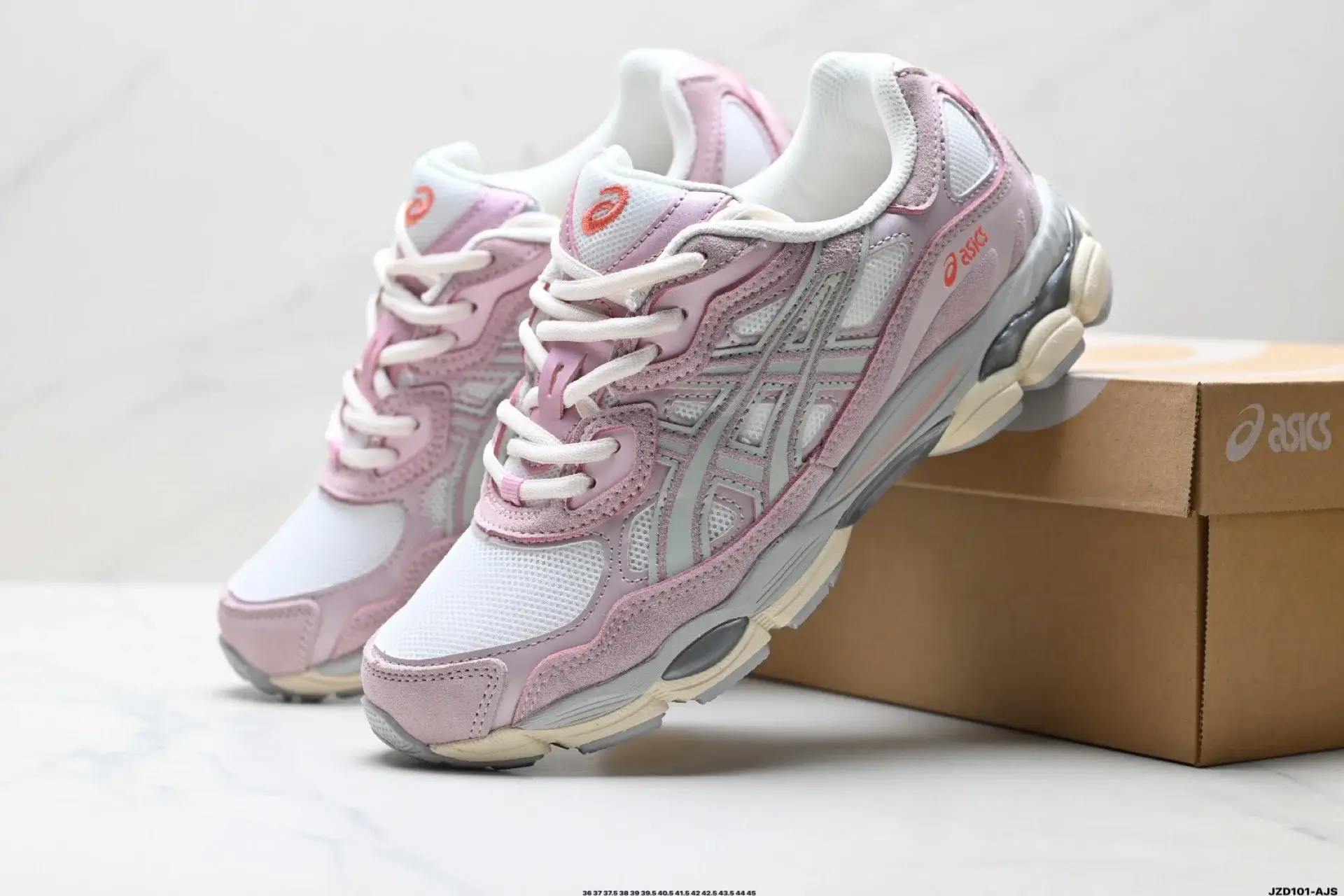 ASICS Retro Pink White Gray Running Shoes