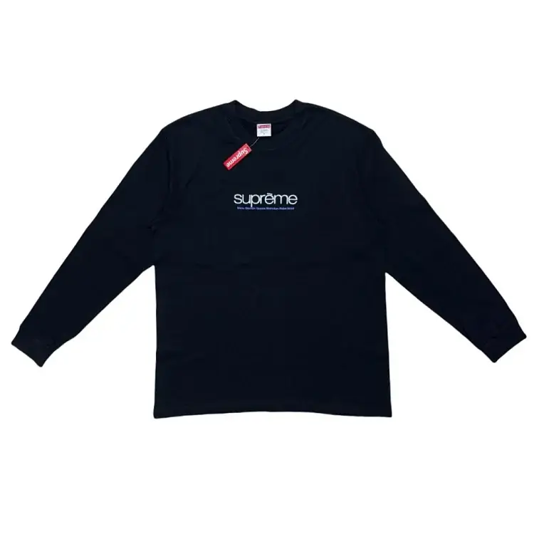 Supreme Black Logo Long Sleeve Tee
