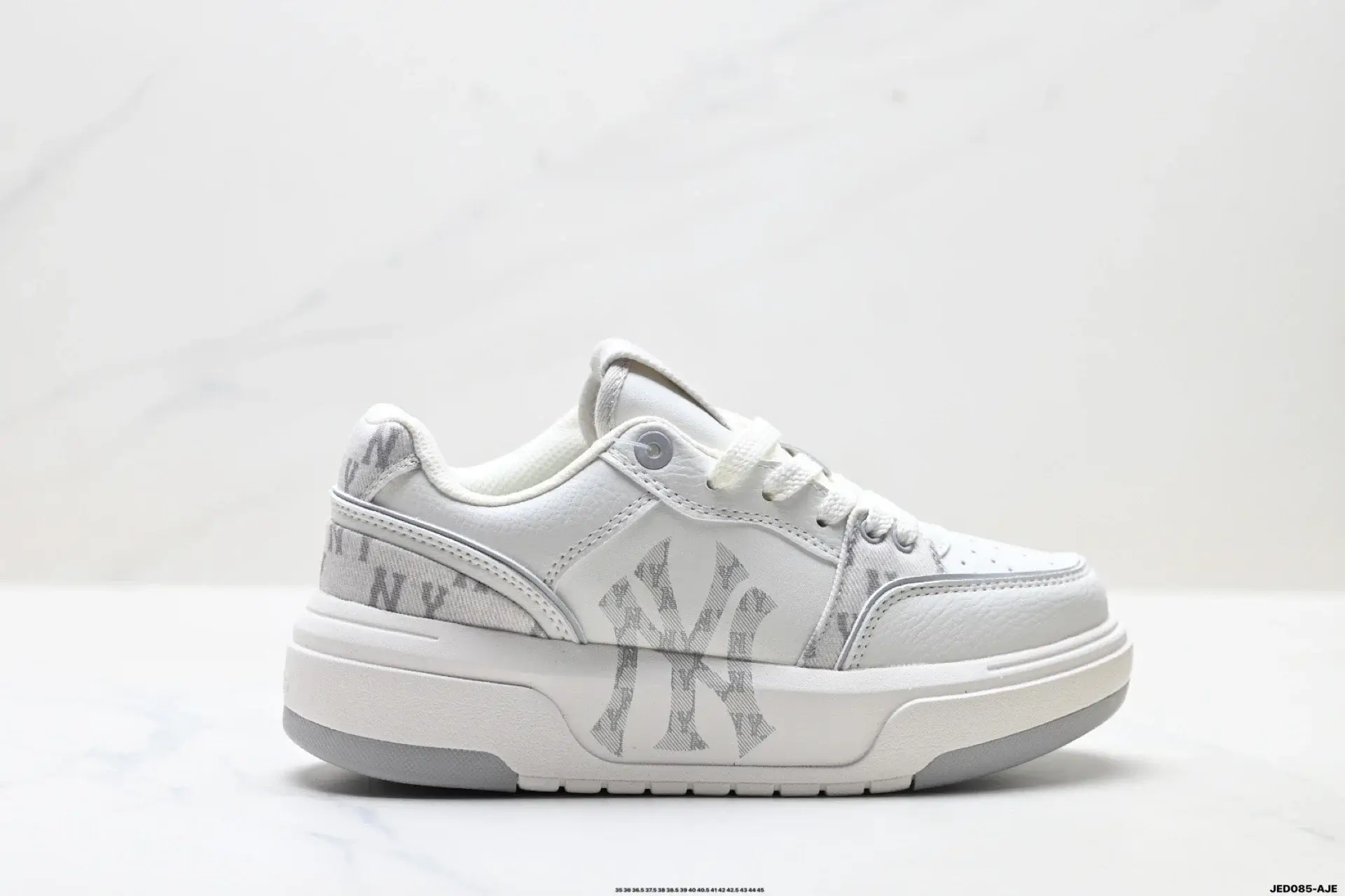 MLB NY White Thick Sole Casual Shoes