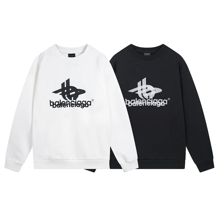 Balenciaga White & Black Logo Hoodies