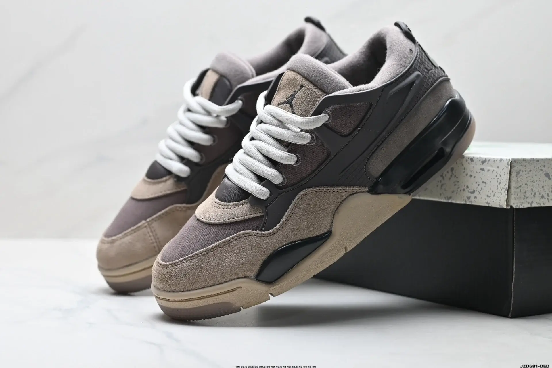 Jordan Retro Brown-Gray Suede Basketball Shoes