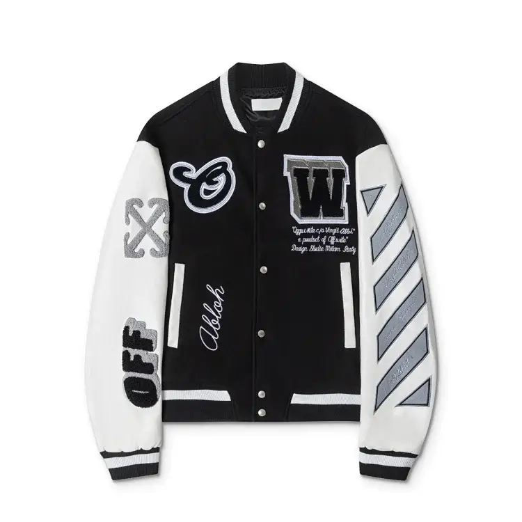 OFF-WHITE Black & White Varsity Jacket