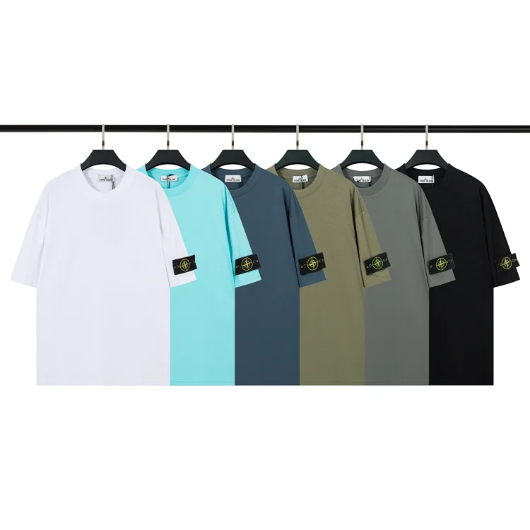 Stone Island Short-Sleeved T-Shirts with Signature Badge