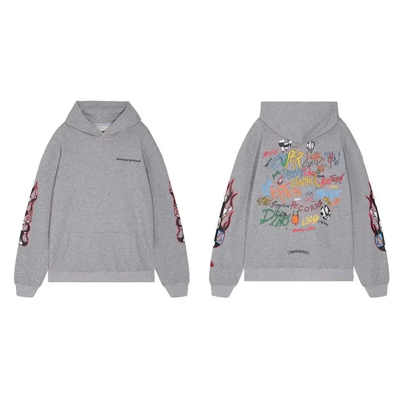 Stray Rats Hoodie with Cartoon & Graffiti Prints
