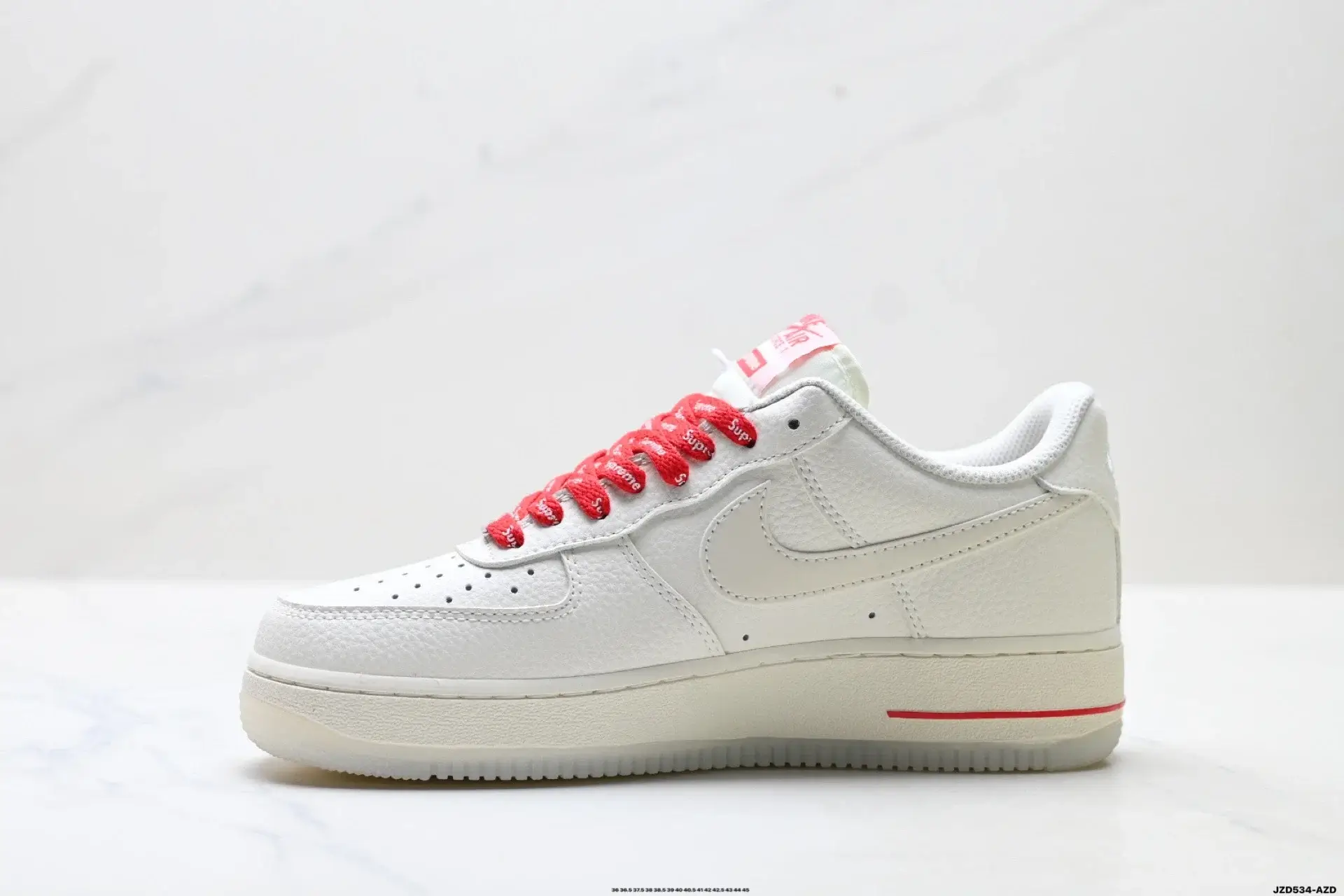 Nike Air Force 1 White Supreme Red Laces