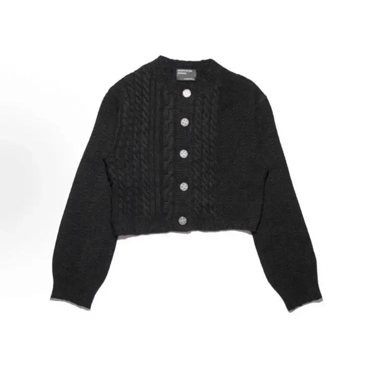 PREACH Black Knit Croched Cardi