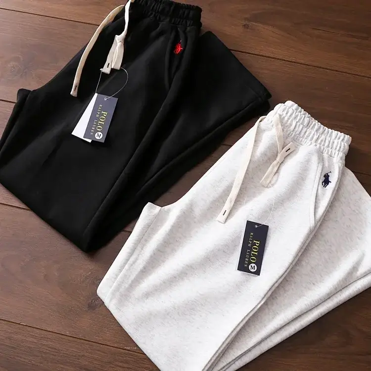 POLO Embroidered Logo Drawstring Waist Pants