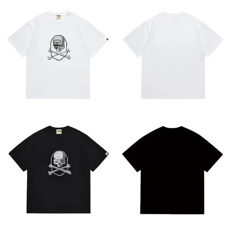 BAPE Skull & Crossbones Tees (White/Black)