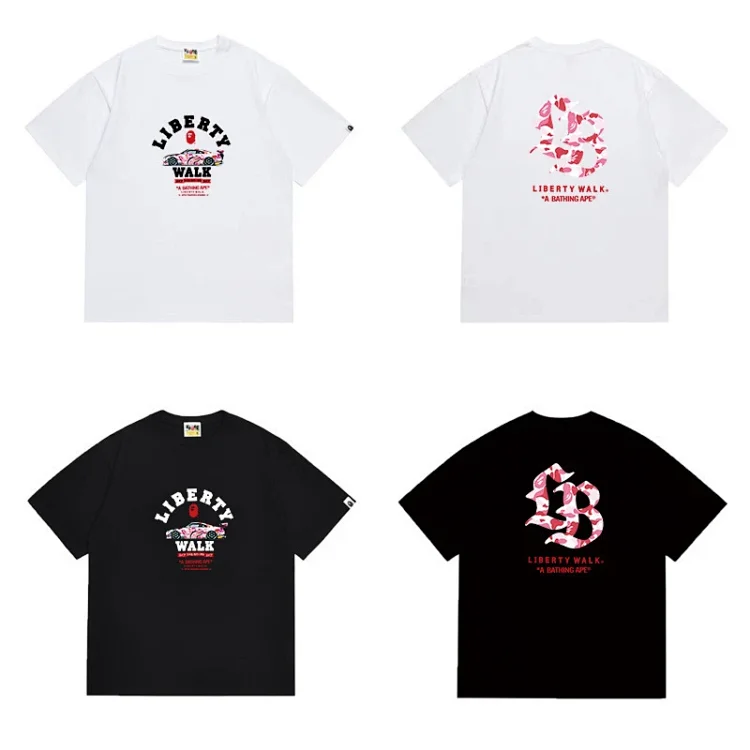 LIBERTY WALK x BAPE White & Black T-Shirt