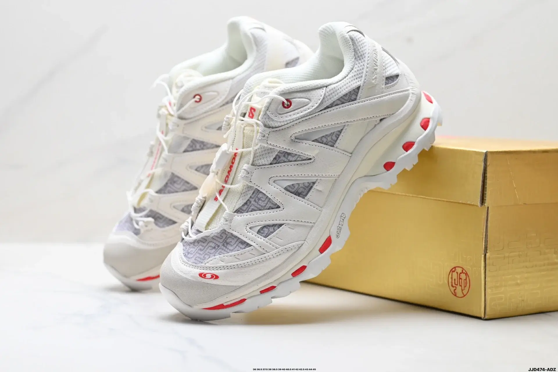 Salomon White & Red Sneakers