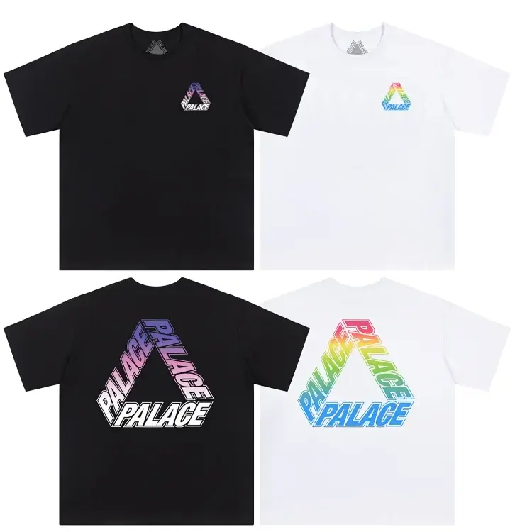 Palace T-Shirts: Black/White Triangle Gradient