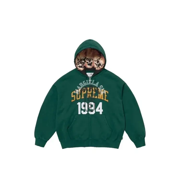 Supreme Green Hoodie with MARGIELA Print