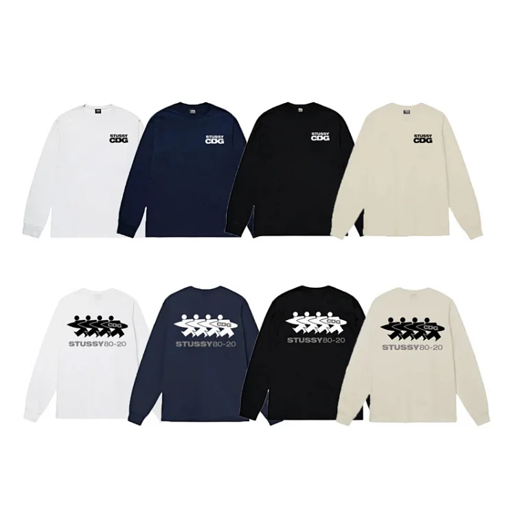 Stussy CDG Logo & STUSSY80-20 Long-Sleeve Tees