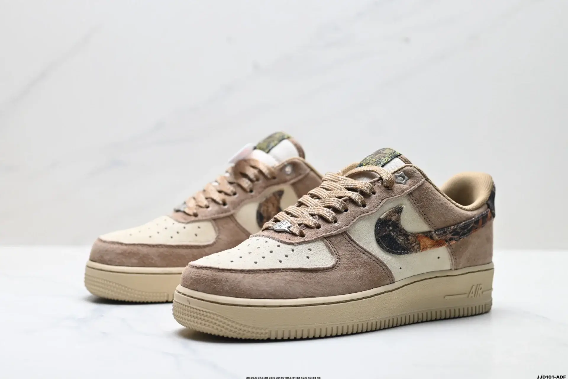 Nike AF1 Low Camo Swoosh Brown Beige Suede