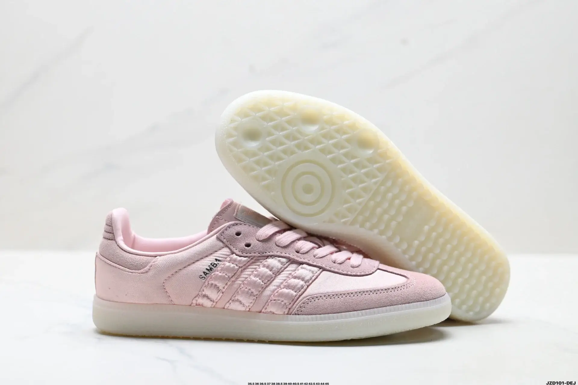 Adidas Samba Pink Satin Quilted Sneakers